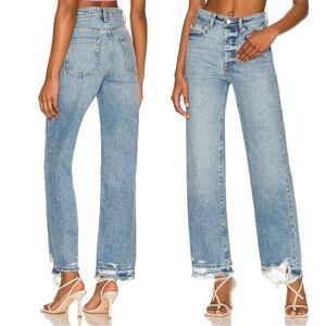 NWT Lovers + Friends Ryan High Rise Rigid Loose Straight in Cascade Wash…
